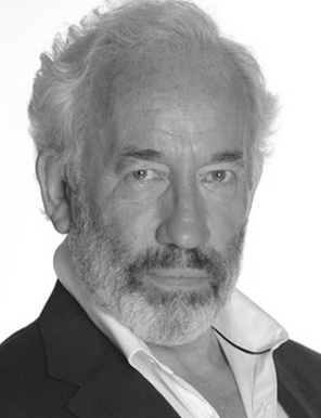 Simon Callow headshot in black and white