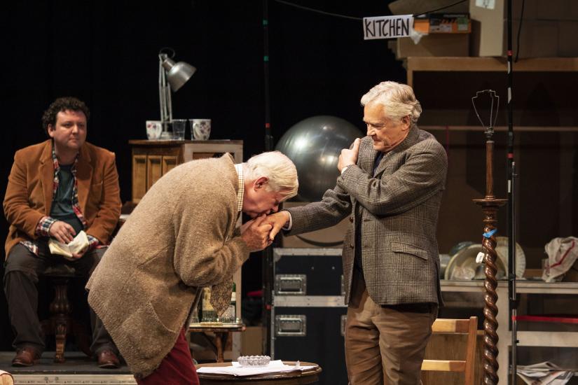 Matthew Kelly kisses David Yelland's hand