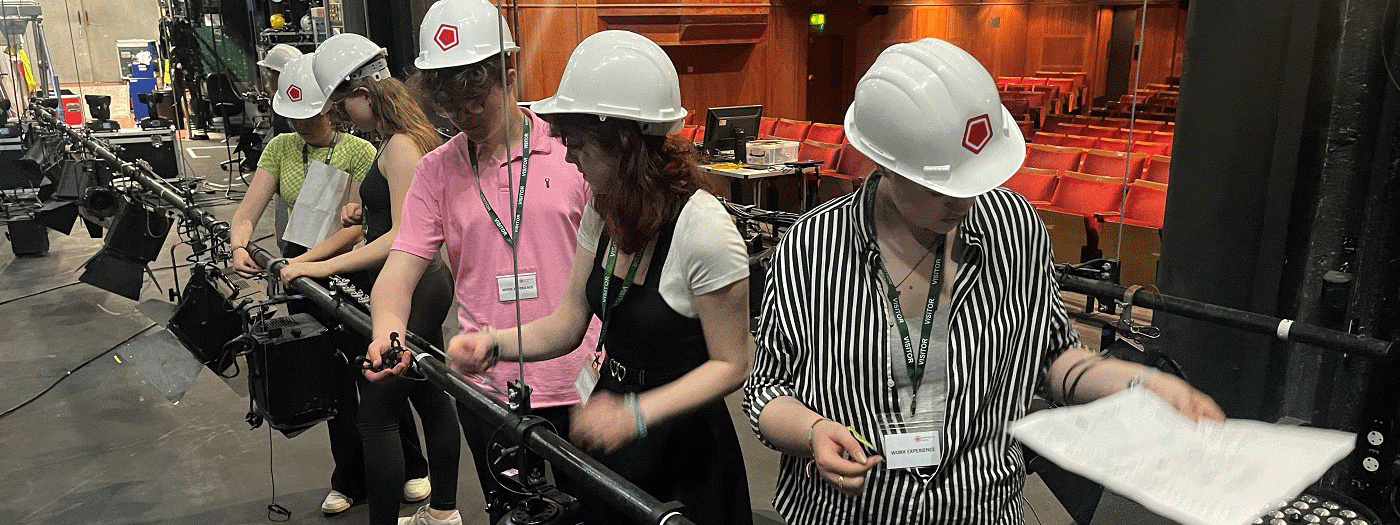 A group of young people on work experience