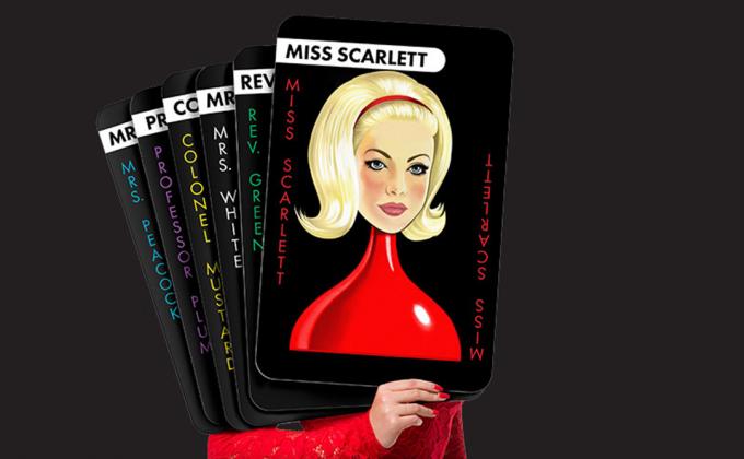 Miss Scarlett Cluedo cards