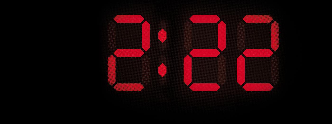 Logo of 2:22, number displayed as a digital clock