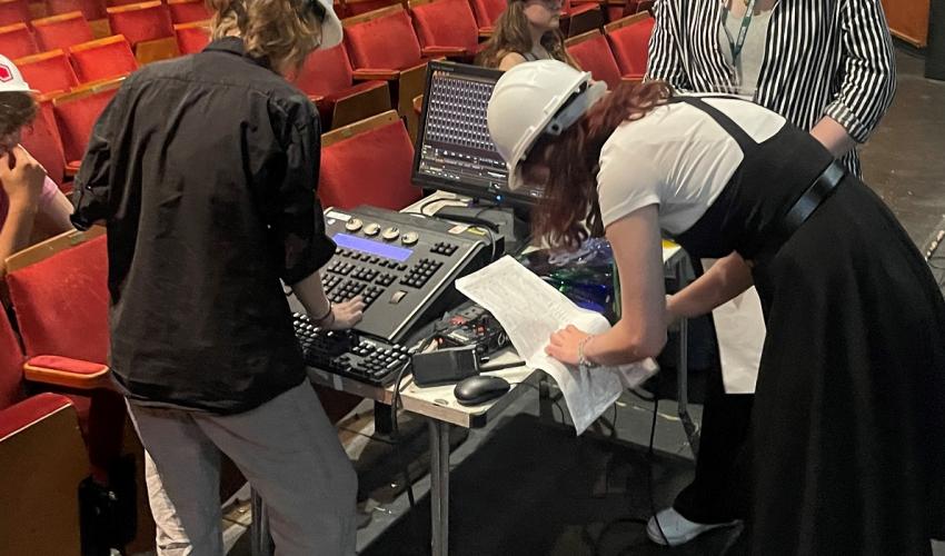 Work experience students in the auditorium 