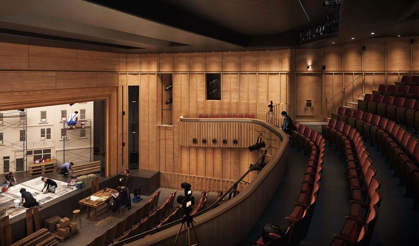 A rendered image from the balcony